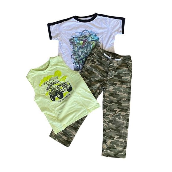 Cat & Jack Other - Bundle (3) Boys Camo Jogger -Tank shirt - Tee short sleeve